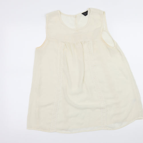 Topsho Womens Ivory  Chiffon Basic Blouse Size 12