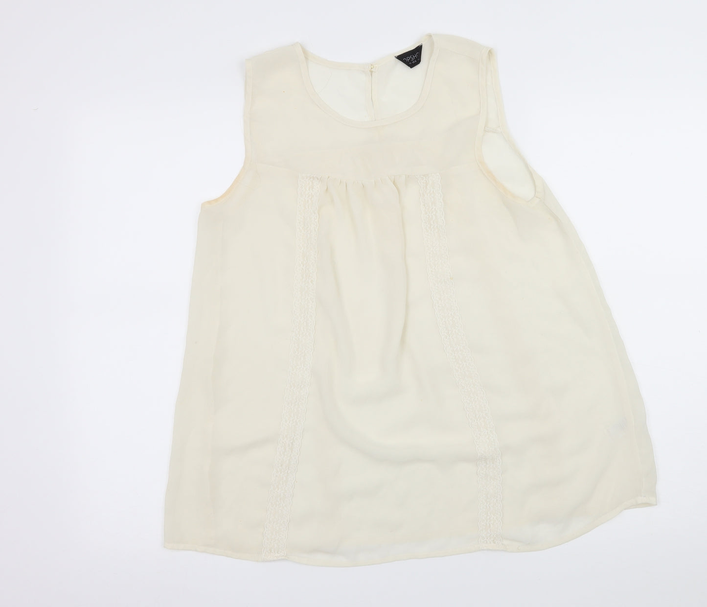 Topsho Womens Ivory  Chiffon Basic Blouse Size 12