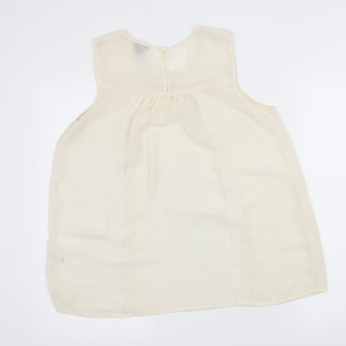 Topsho Womens Ivory  Chiffon Basic Blouse Size 12