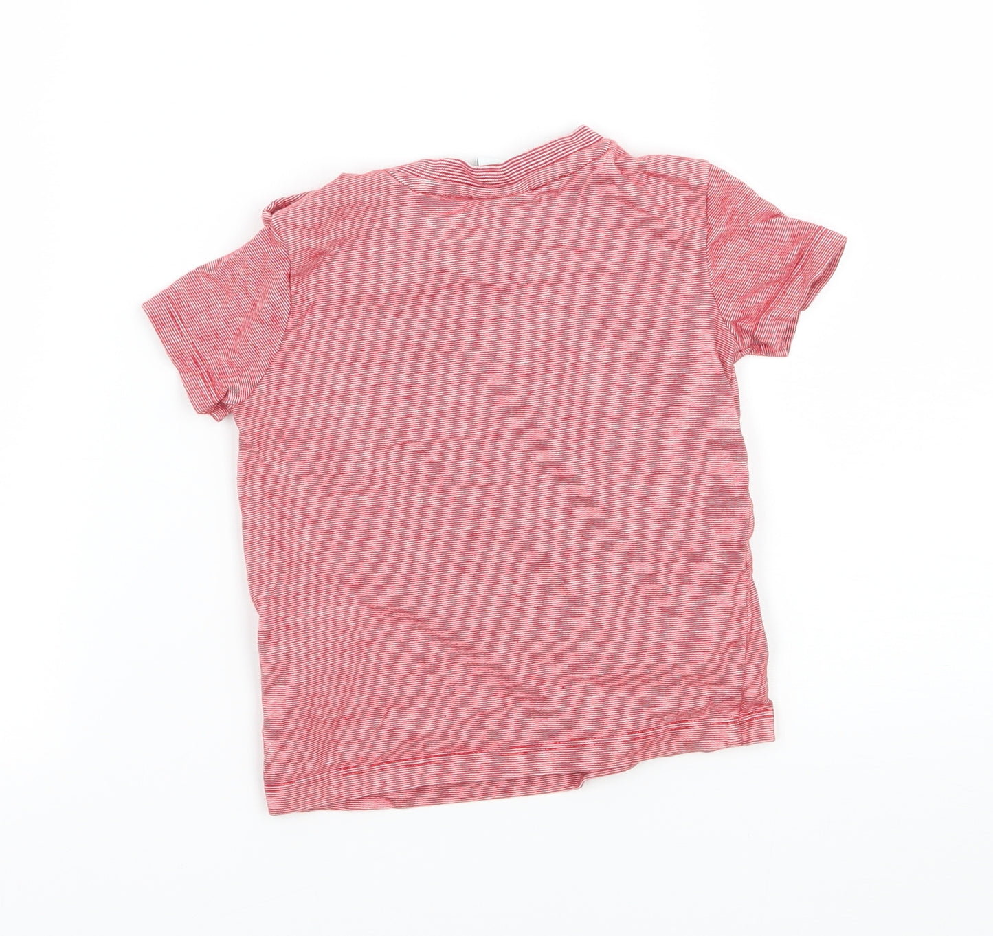 Disney Boys Red Striped Jersey Basic T-Shirt Size 12-18 Months