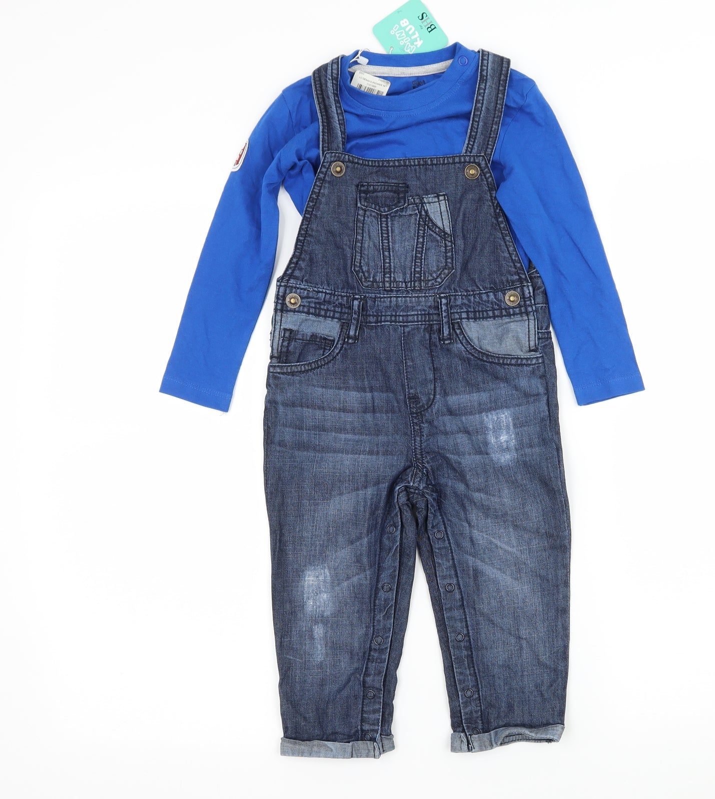 BHS Boys Blue  Denim Jegging Trousers Size 2-3 Years - Dunagree Set