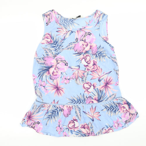 F&F Womens Blue Floral  Basic Blouse Size 6