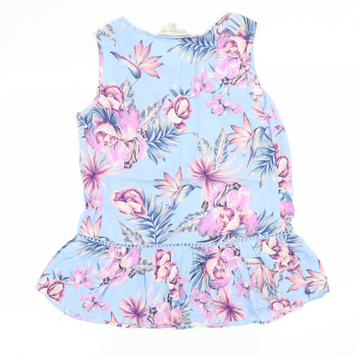 F&F Womens Blue Floral  Basic Blouse Size 6