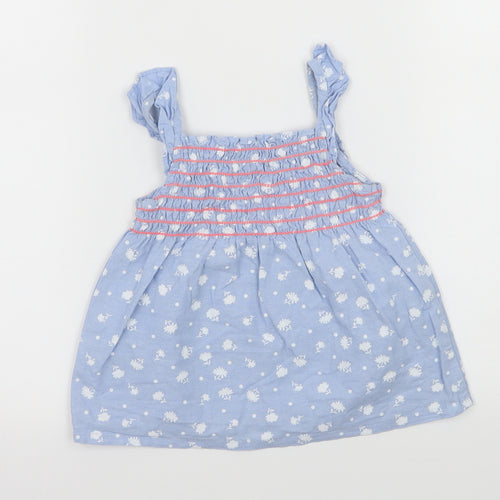 Picapino Girls Blue Floral  Basic Tank Size 3 Years