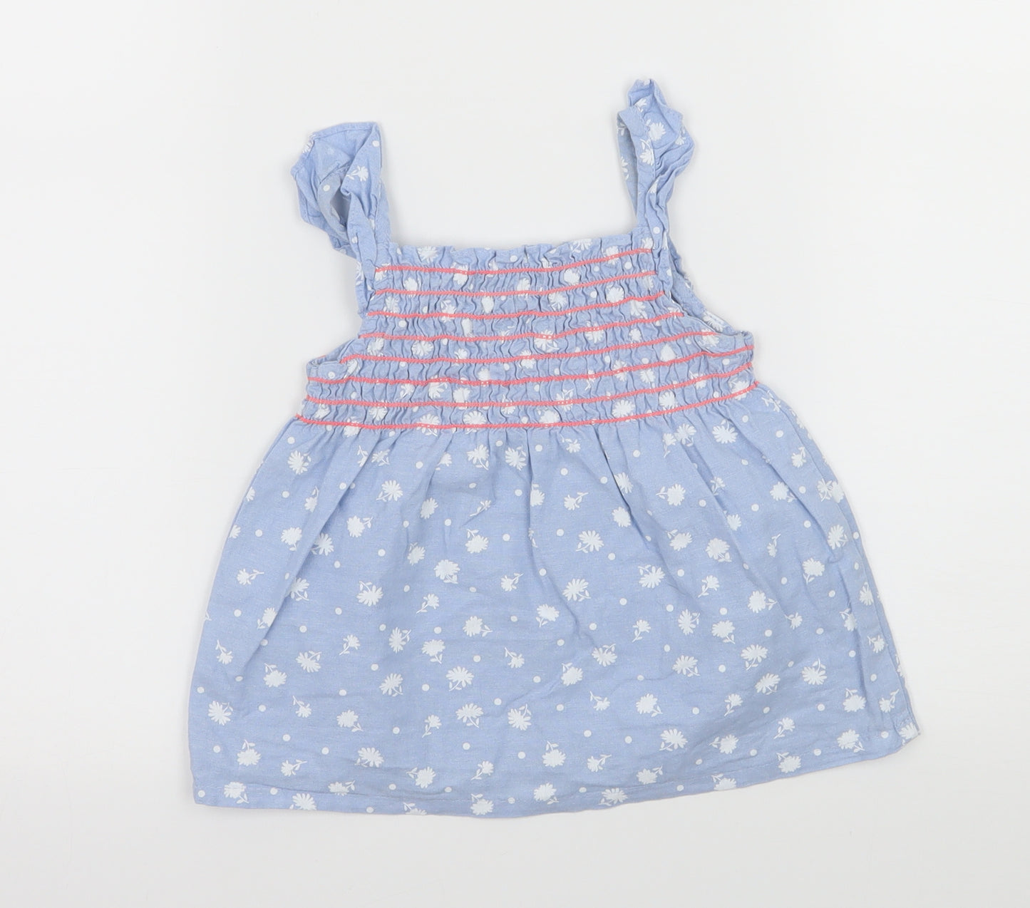 Picapino Girls Blue Floral  Basic Tank Size 3 Years