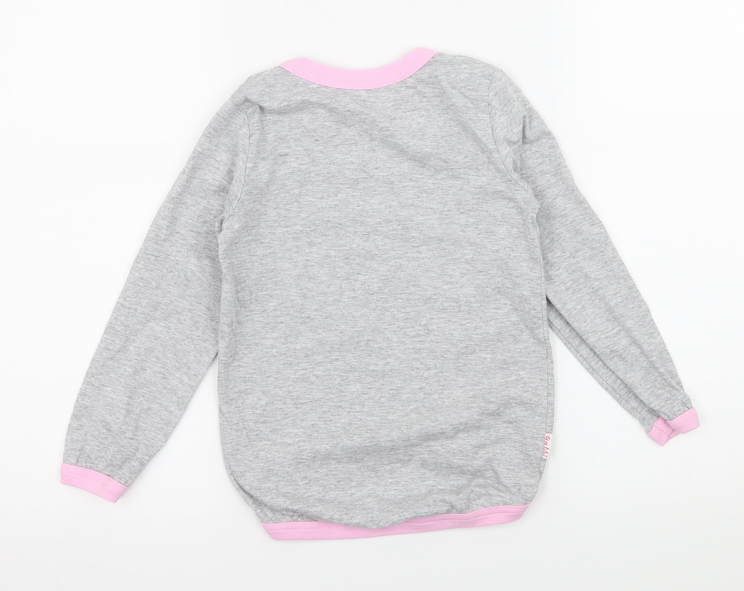 Rabbi Girls Grey Geometric Jersey Top Pyjama Top Size 6 Years  - Cool Girl