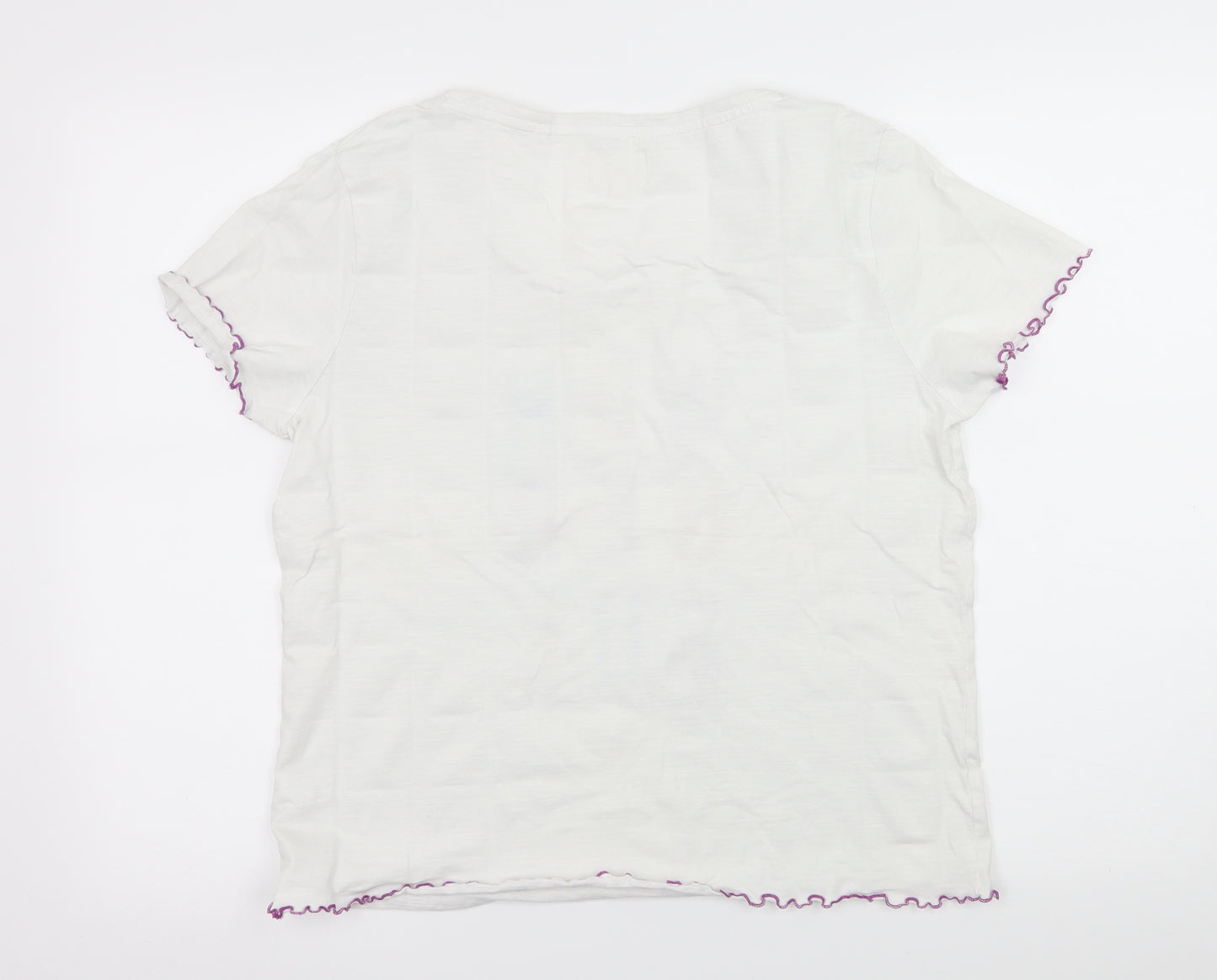 NEXT Womens White Geometric Jersey Top Pyjama Top Size M  - Wonderful