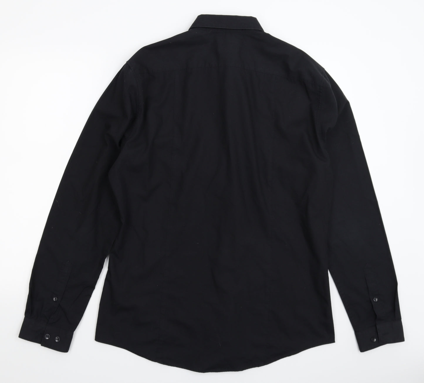 H&M Mens Black    Dress Shirt Size L