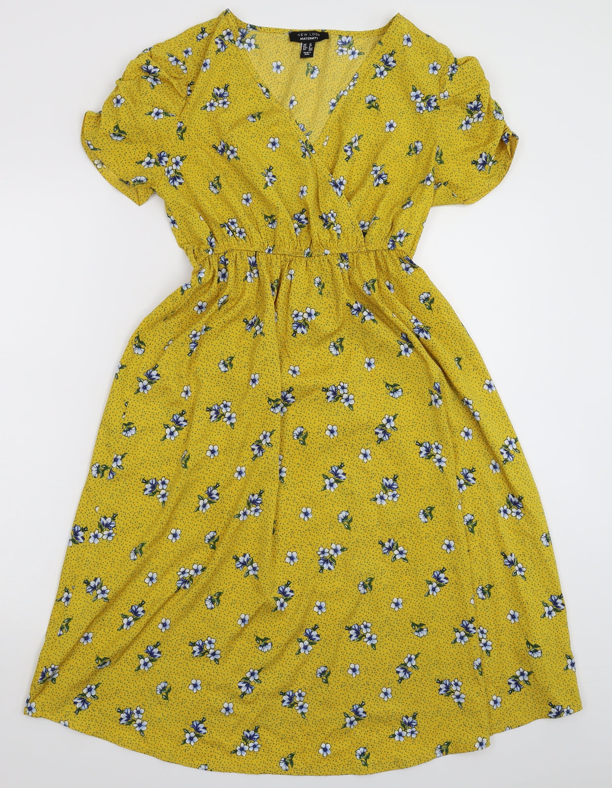 New Look Womens Yellow Floral  Fit & Flare  Size 10