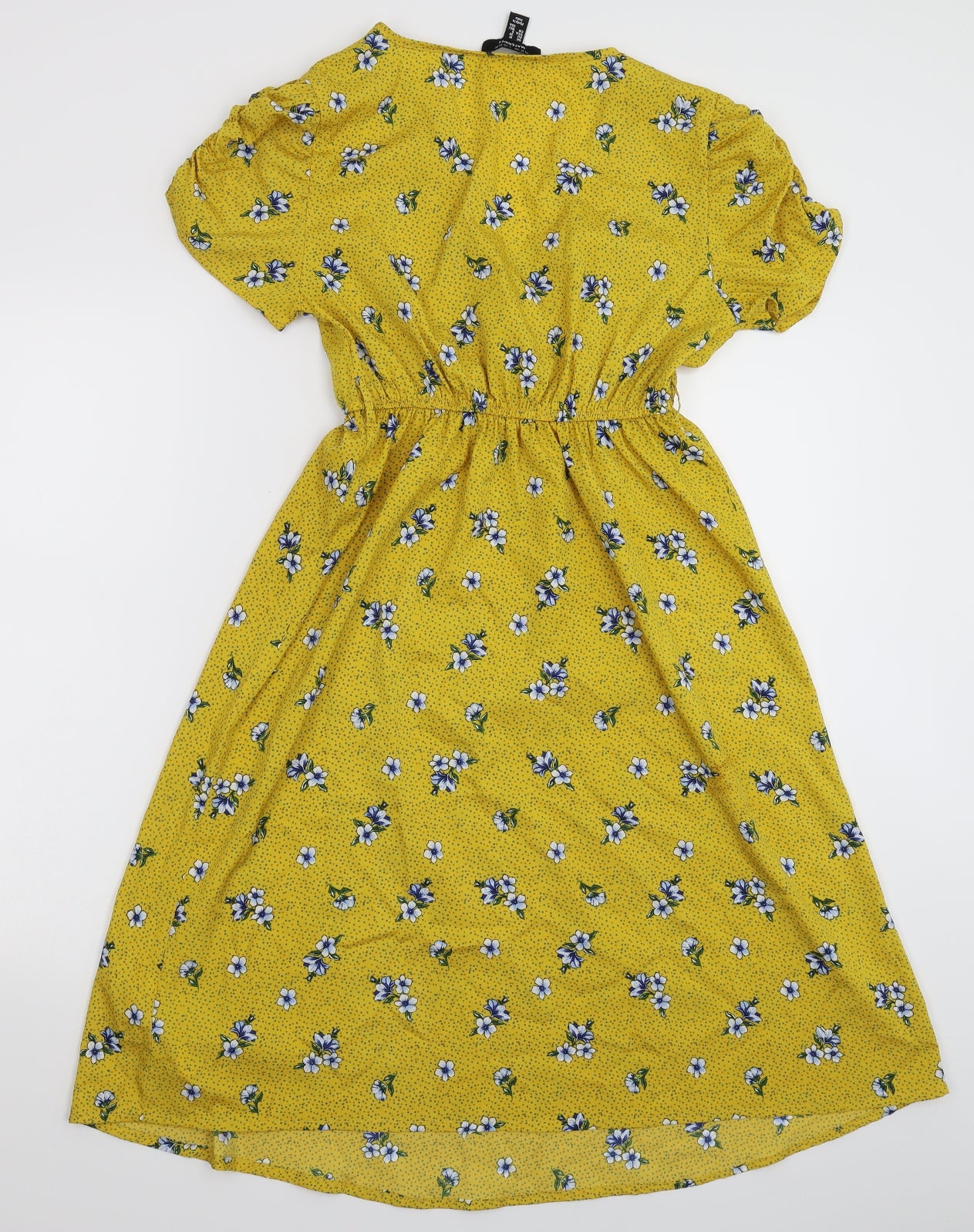 New Look Womens Yellow Floral  Fit & Flare  Size 10