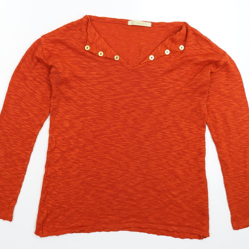 Absolutti Womens Orange  Knit Pullover Jumper Size M