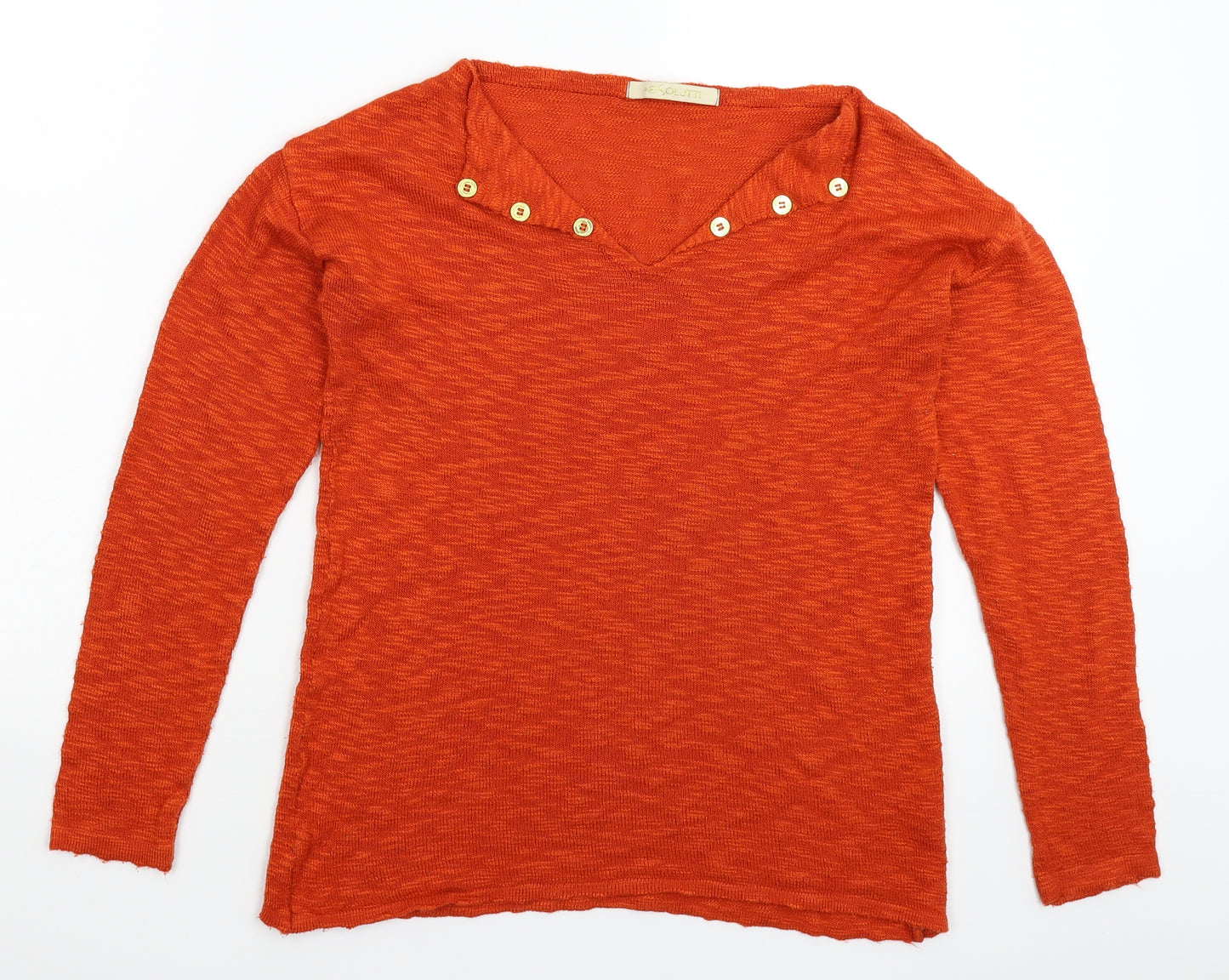 Absolutti Womens Orange  Knit Pullover Jumper Size M
