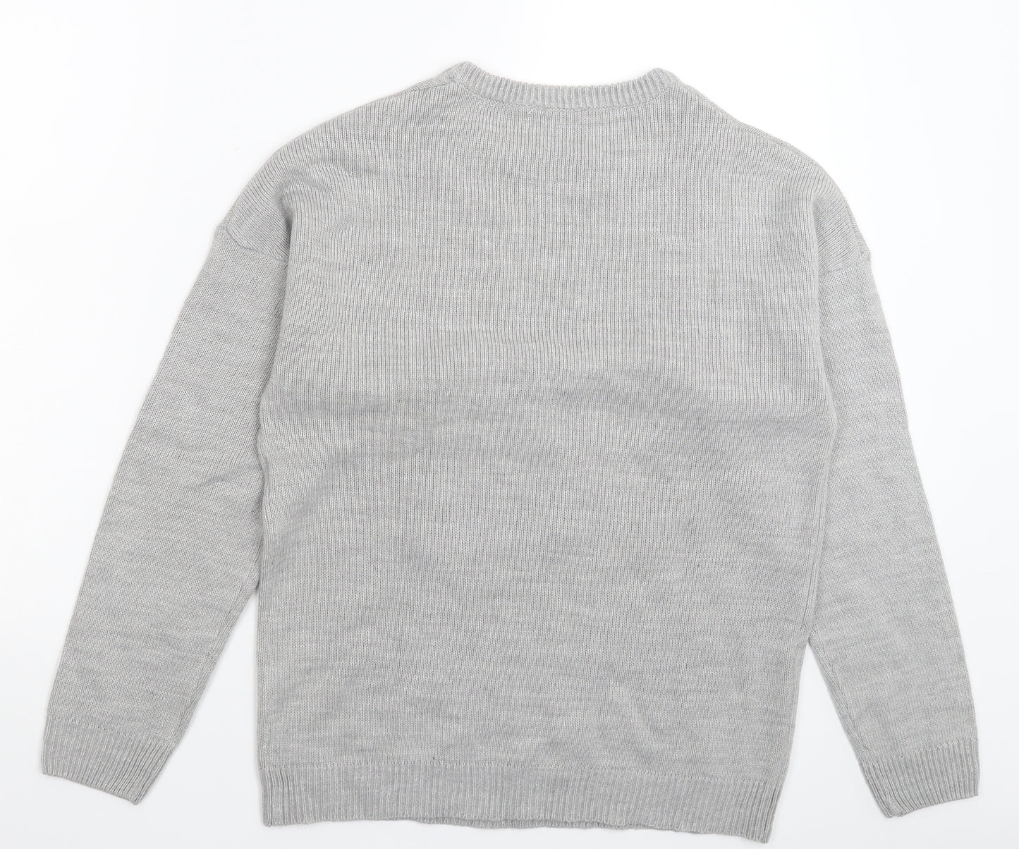 Pep&Co Womens Grey  Knit Pullover Jumper Size M  - Christmas