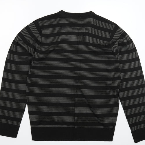 F&F Womens Grey Striped Knit Pullover Jumper Size M