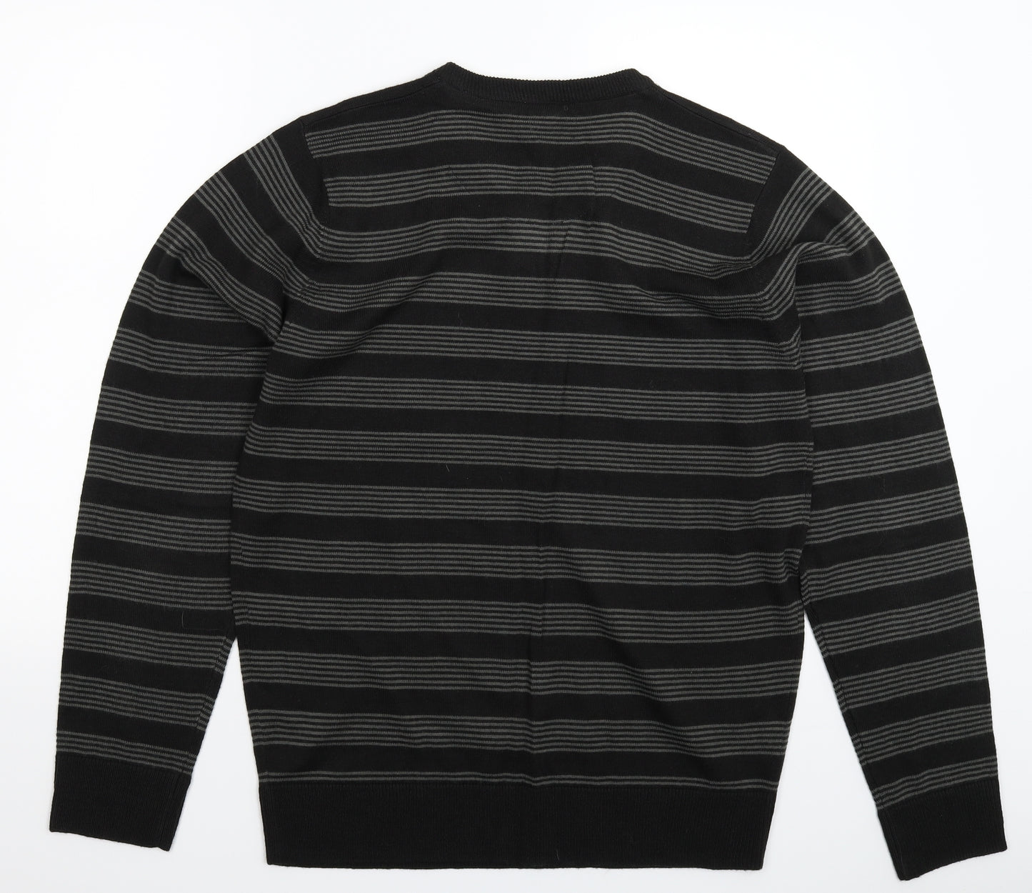 F&F Womens Grey Striped Knit Pullover Jumper Size M