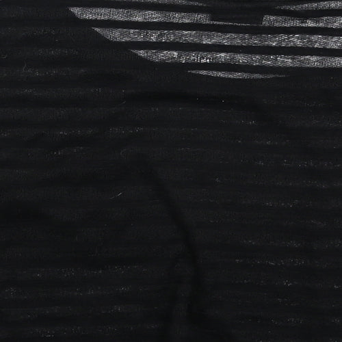 Sparkle & Fade Womens Black Striped  Cropped T-Shirt Size L