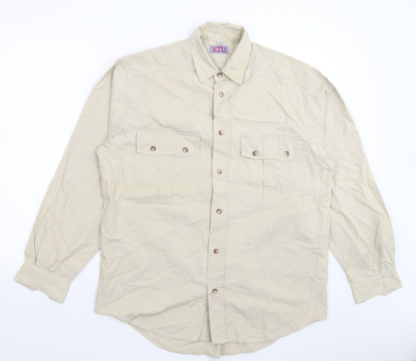 Preworn Mens Beige    Button-Up Size S
