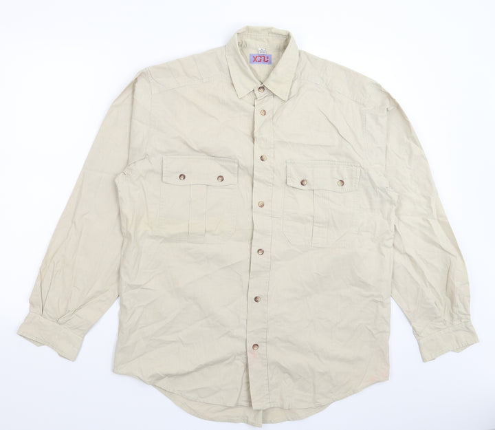 Preworn Mens Beige    Button-Up Size S