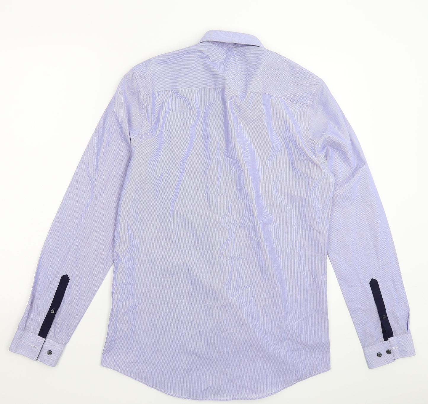 F&F Mens Blue Striped   Dress Shirt Size 14.5