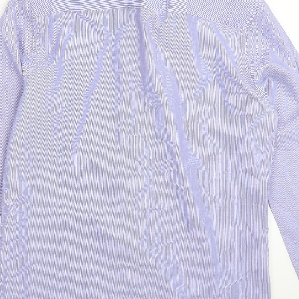 F&F Mens Blue Striped   Dress Shirt Size 14.5