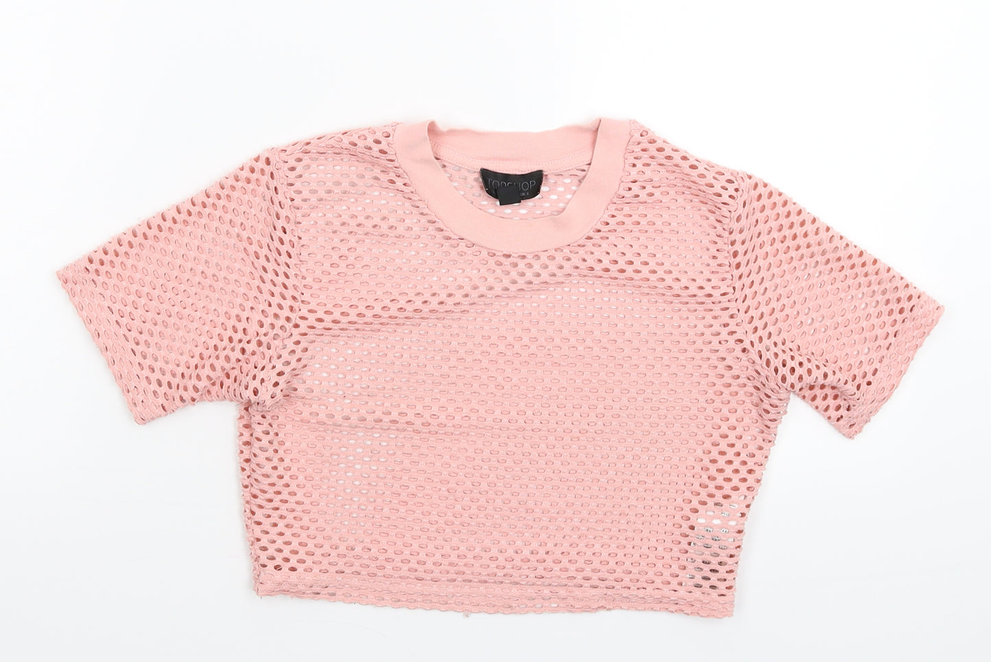 Topshop Womens Pink   Cropped T-Shirt Size 4
