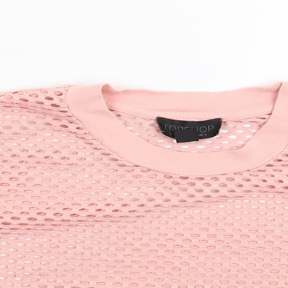 Topshop Womens Pink   Cropped T-Shirt Size 4