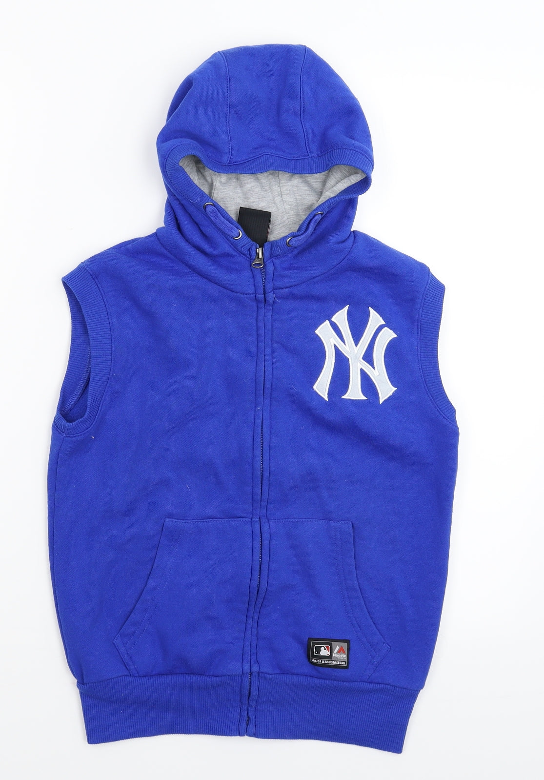 Majestic Boys Blue   Full Zip Hoodie Size 9-10 Years