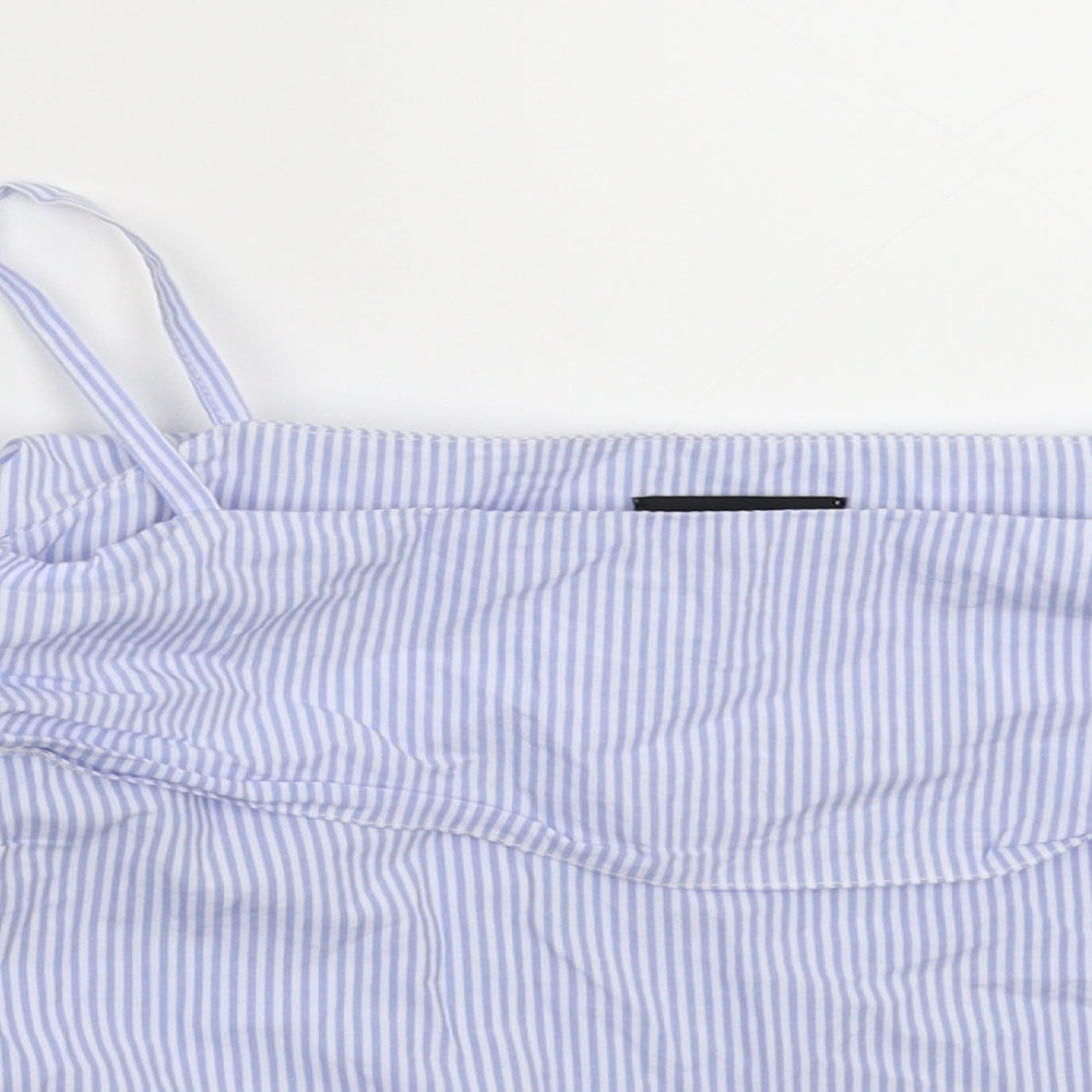 Topshop Womens Blue Striped  Basic T-Shirt Size 8