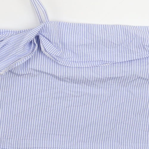 Topshop Womens Blue Striped  Basic T-Shirt Size 8