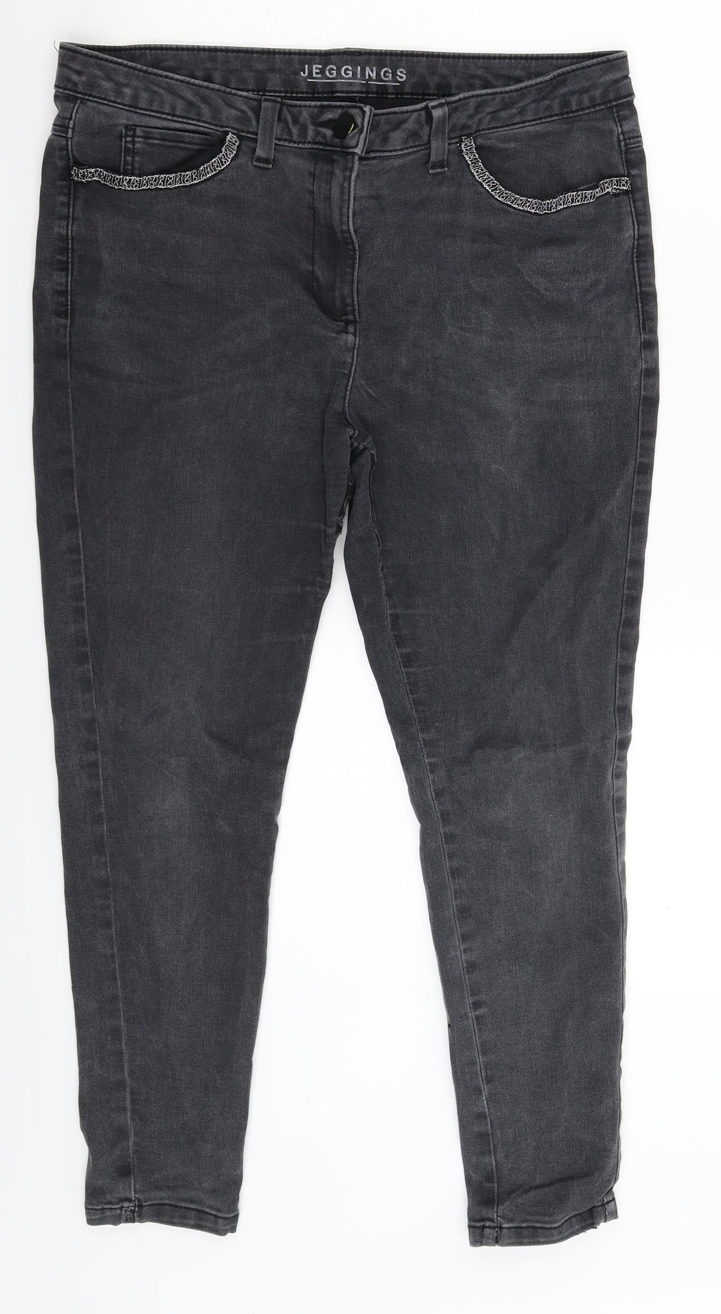 Marks and Spencer Womens Black  Denim Jegging Jeans Size 14 L25 in