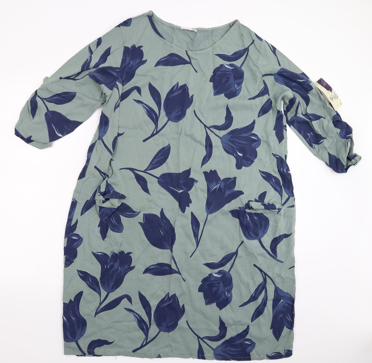 Moda Womens Grey Floral  Shirt Dress  Size 24