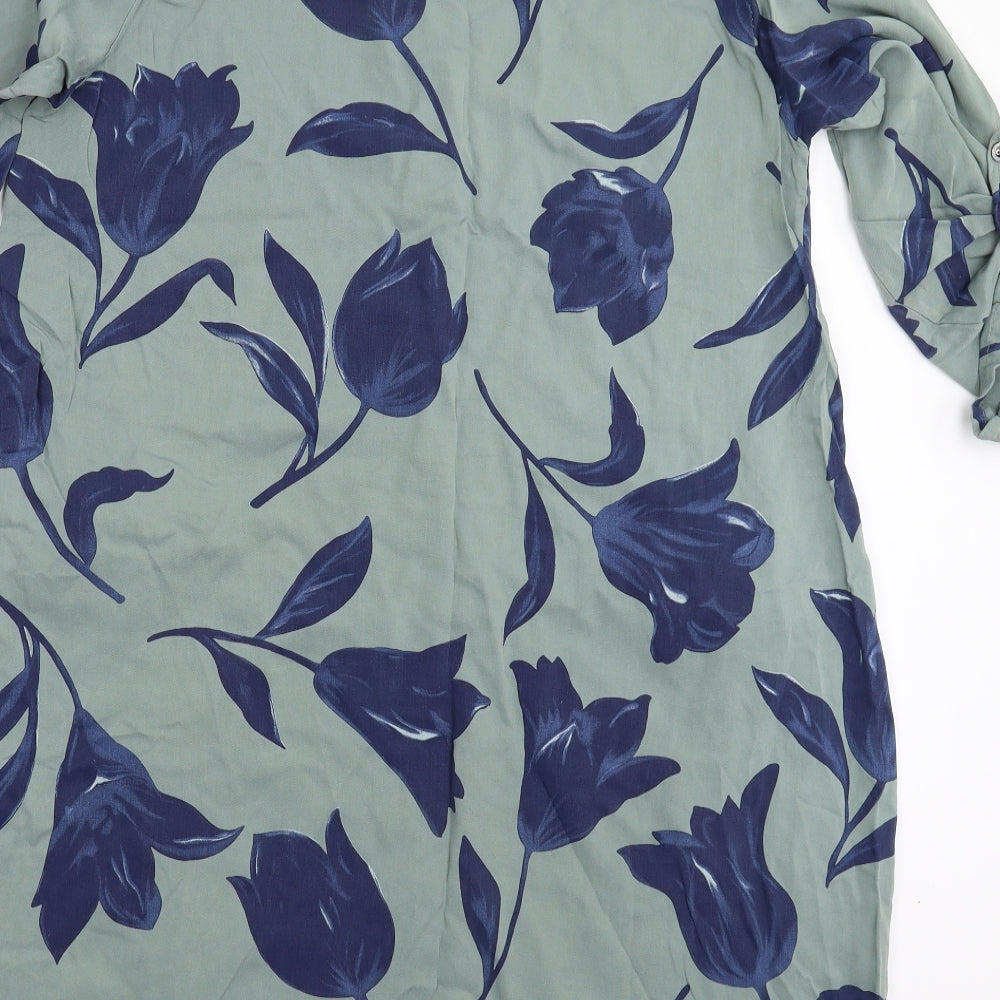 Moda Womens Grey Floral  Shirt Dress  Size 24