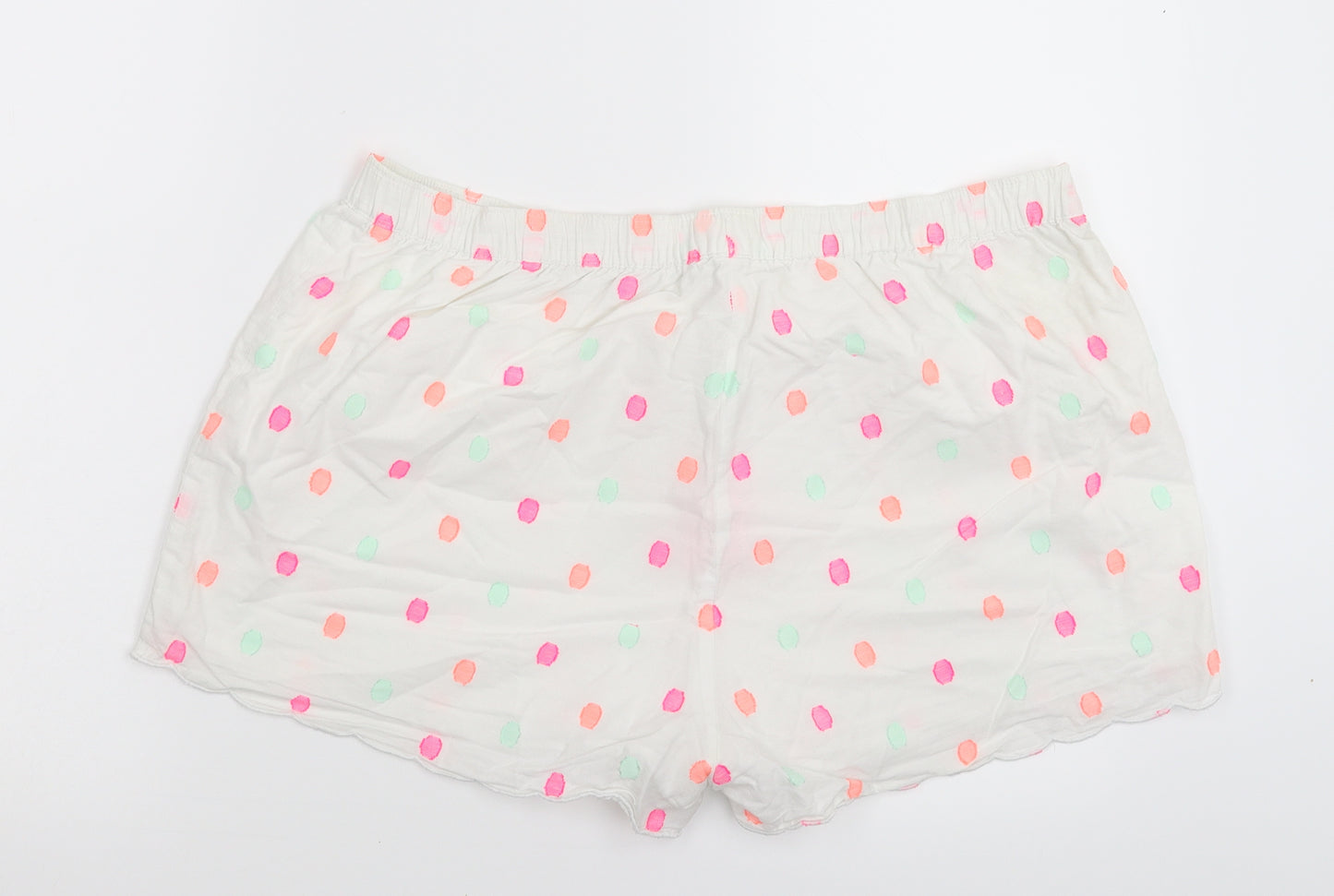 F&F Womens White Polka Dot  Cami Sleep Shorts Size 18