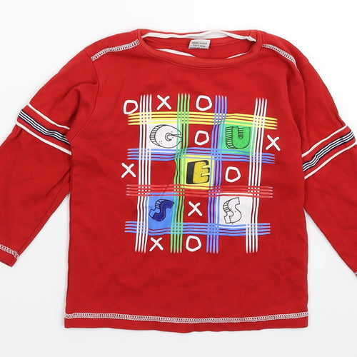 First One Boys Red   Pullover Sweatshirt Size S