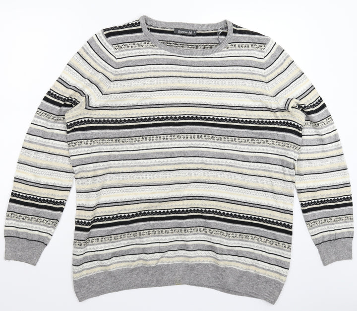 Bonmarché Womens Multicoloured Geometric Knit Pullover Jumper Size L