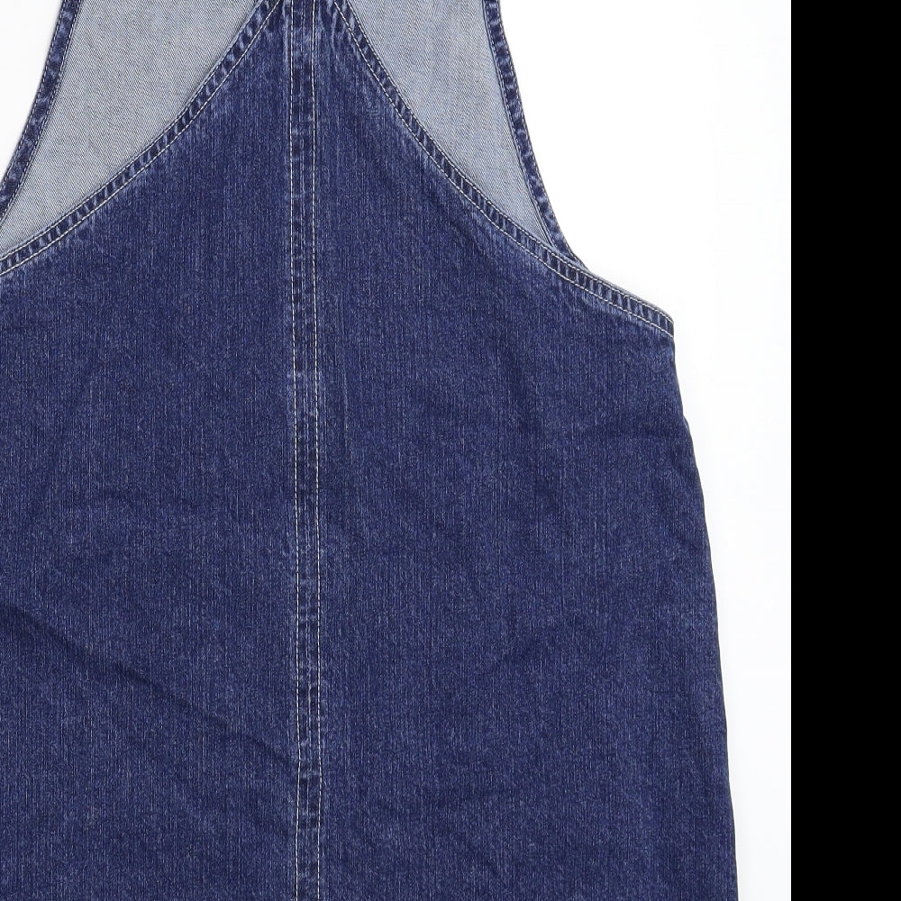 Papaya Womens Blue  Denim Pinafore/Dungaree Dress  Size 16