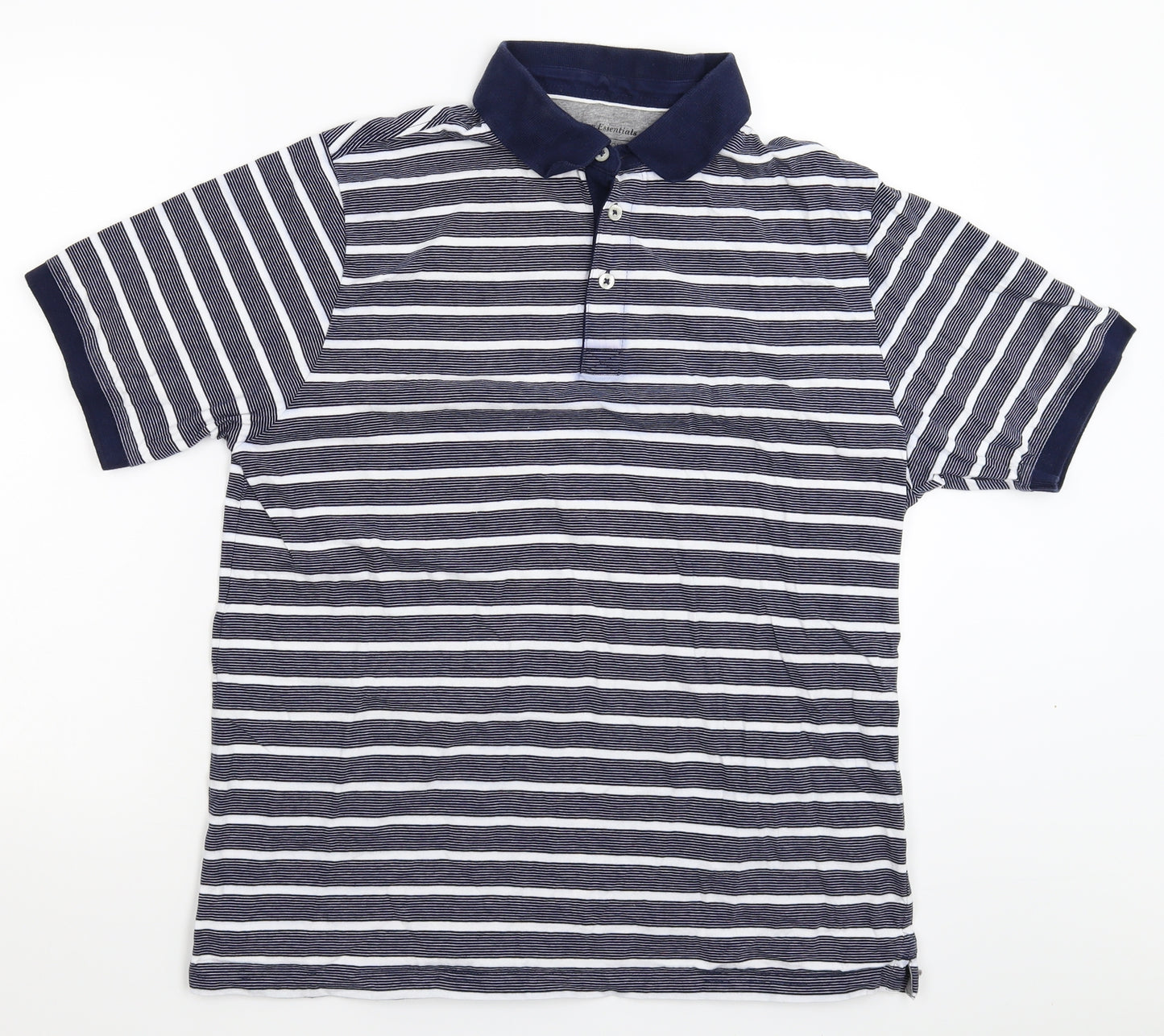Marks and Spencer Mens Blue Striped   Polo Size L