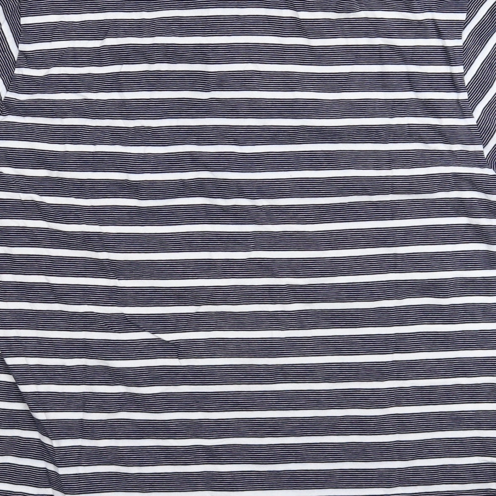 Marks and Spencer Mens Blue Striped   Polo Size L