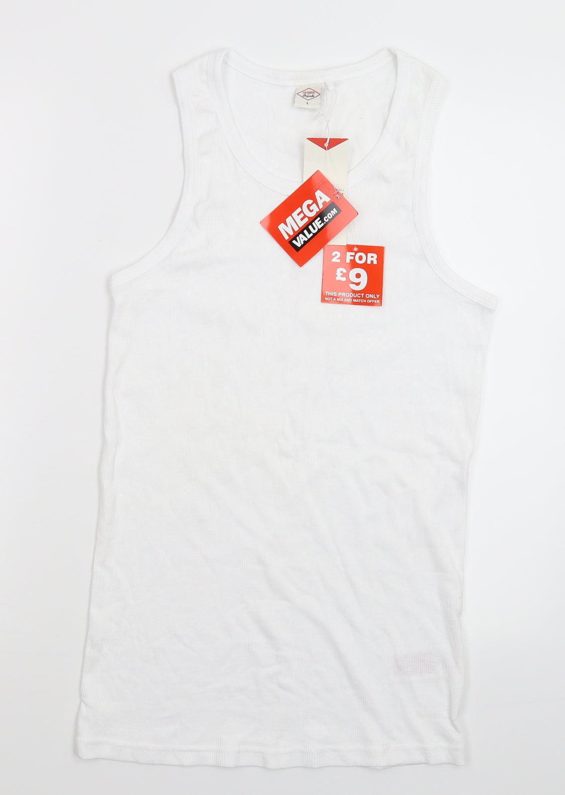 Lee Cooper Mens White   Basic Tank Size L
