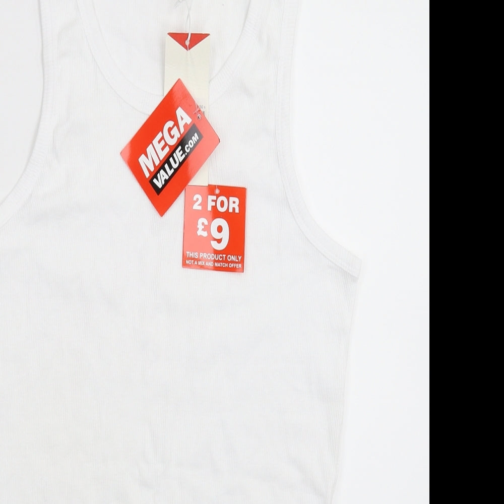 Lee Cooper Mens White   Basic Tank Size L