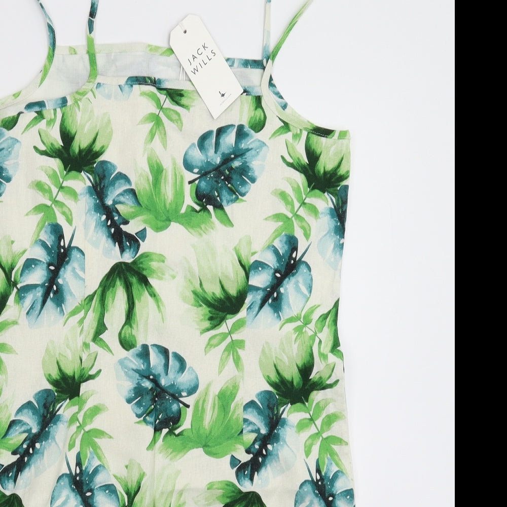 Jack Wills Womens Multicoloured Floral  Tank Dress  Size 10