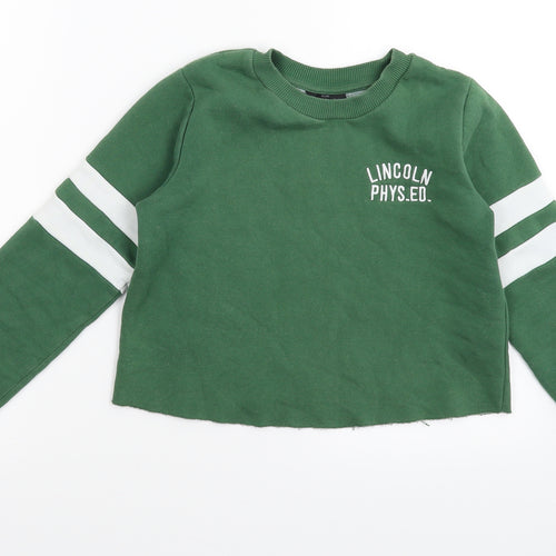 Topshop Womens Green   Pullover Sweatshirt Size 4