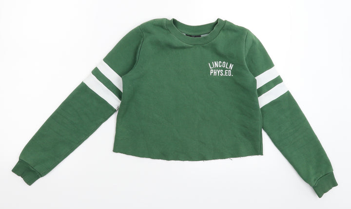 Topshop Womens Green Pullover Sweatshirt Size 4