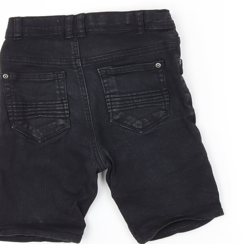 TU Boys Black  Denim Bermuda Shorts Size 7 Years
