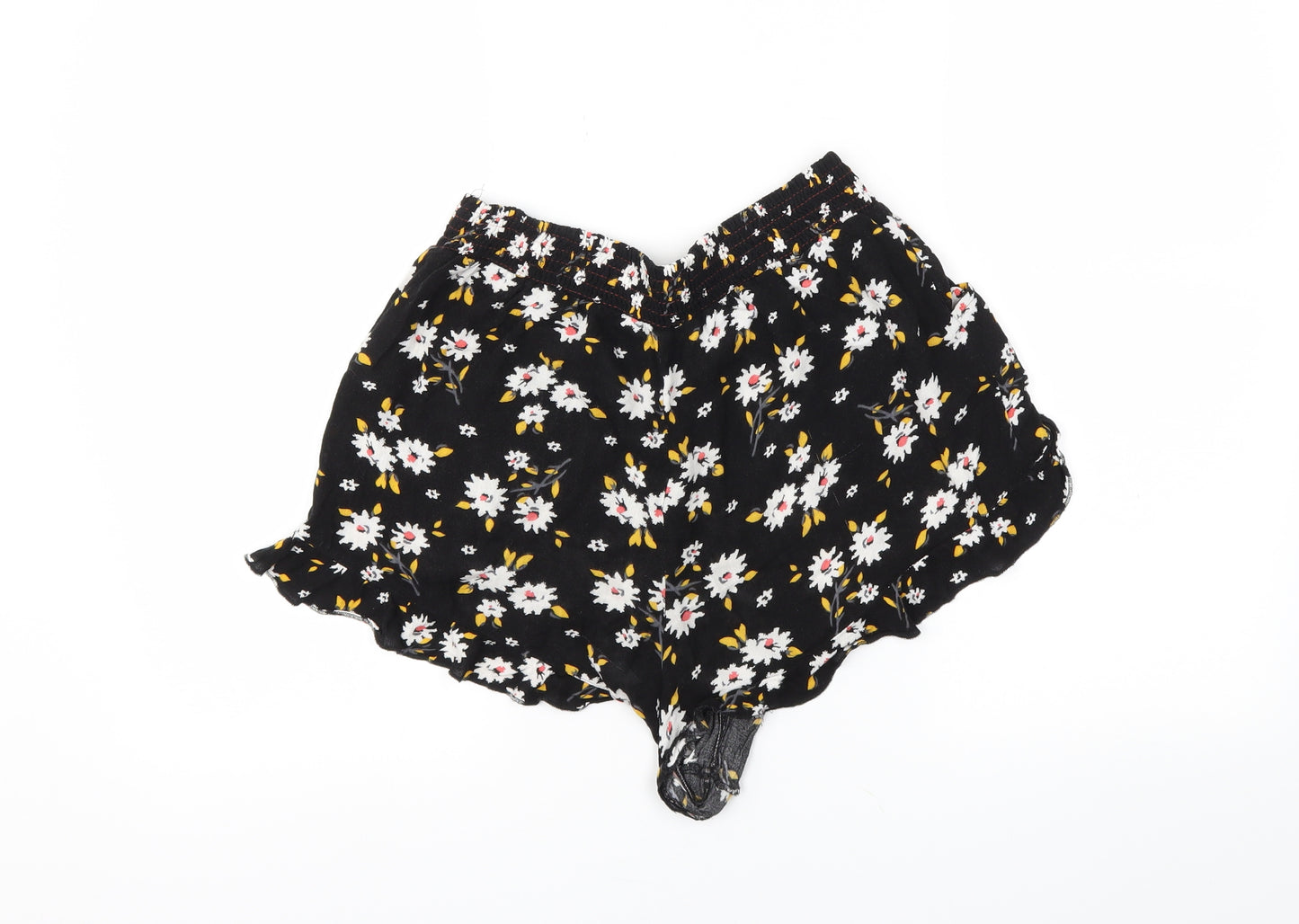 Candy Womens Black Floral  Sweat Shorts Size 16