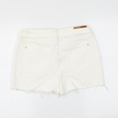River Island Womens White   Hot Pants Shorts Size 14