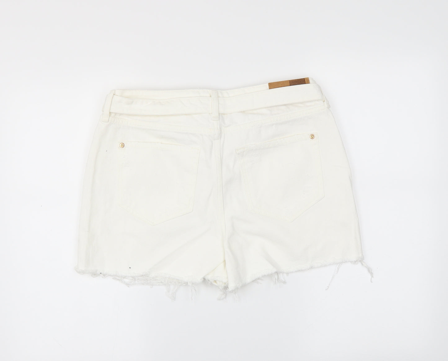 River Island Womens White   Hot Pants Shorts Size 14