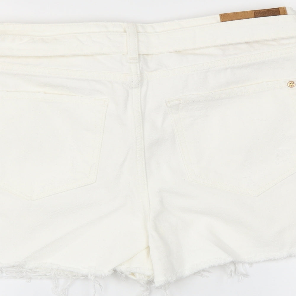 River Island Womens White   Hot Pants Shorts Size 14