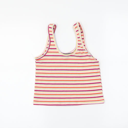 Primark Womens Pink Striped  Cropped Tank Size 14