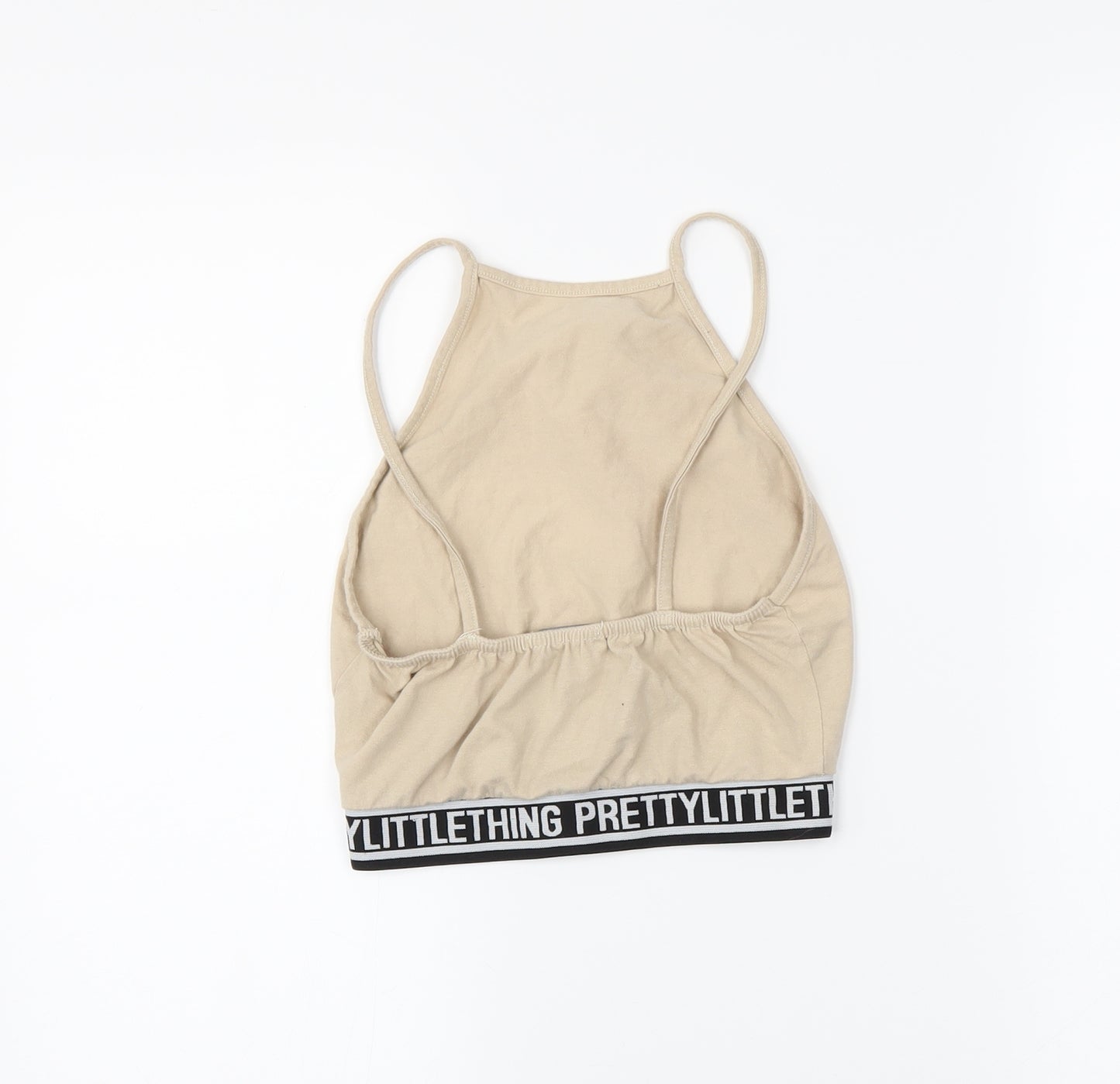 PRETTYLITTLETHING Womens Beige   Cropped T-Shirt Size 6